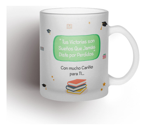 Tazón Taza Personalizada De Vidrio Empavonada Graduación