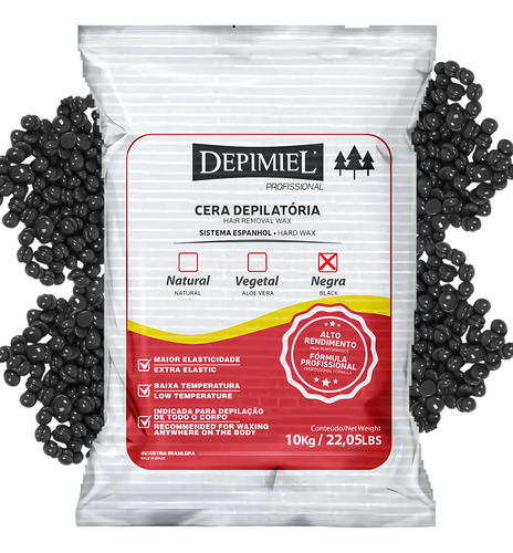 Cera Depilatória Negra Perolas 10kg Depimiel Sist. Espanhol