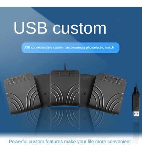 De Pedal De Pie Usb For Pc, Interruptor De Pie Triple,