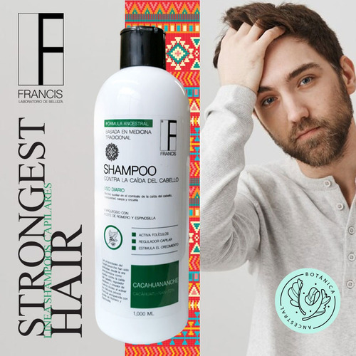 3 Pack Shampoo Anticaída De Cacahuananche Y Romero