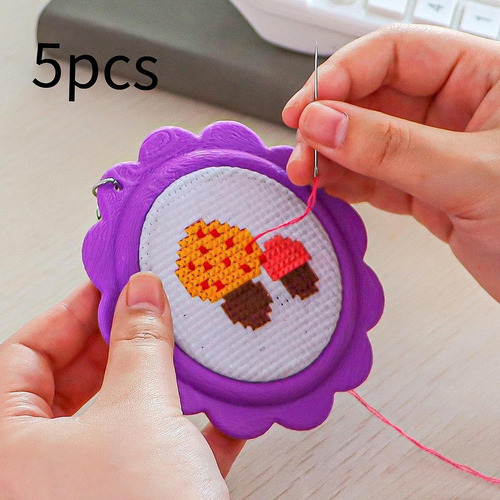 5x Mini Bordado Hoop Marco De Bordado De Bordado Púrpura