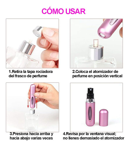 12 Atomizadores Mini Para Perfume Botella Portatil Viaje 5ml