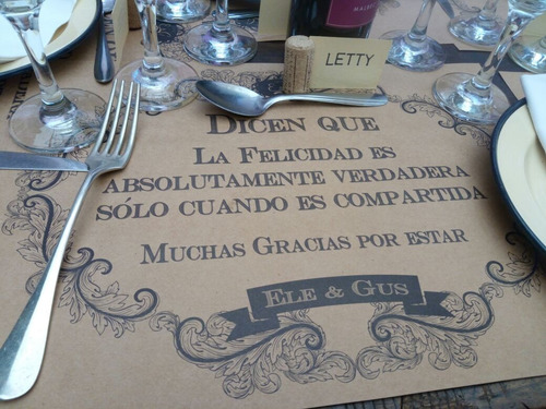 Manteles Individuales De Papel Para Eventos X 200 Negro Personalizado