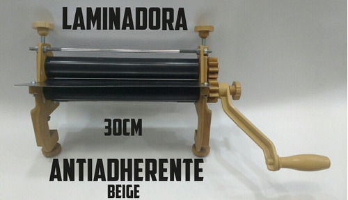 Máquina Laminadora De Masa Rodillo Antiadherentes 30cm Beige