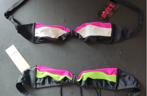 Bikini Corpiño Bandeau Colores Retro 80's - Talle 3