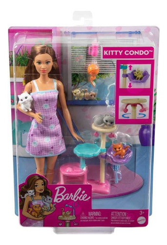 Muñeca Barbie Kitty Condo Cuidado De Gatitos *orig. Mattel.!