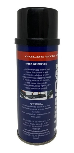 Imagen 5 de 5 de Lubricante Caminadora 12 Pack En Aerosol Lubrygym 385ml C/u