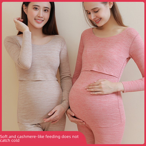 Traje Naranja - L - Conjunto Térmico De Maternidad Y Otoño S
