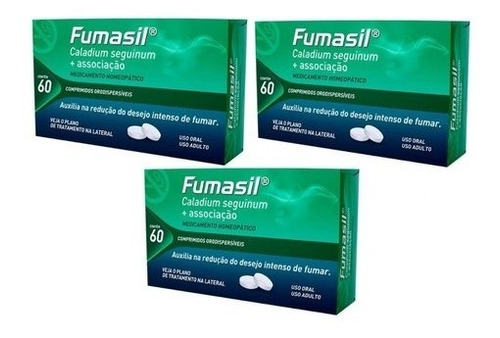 Fumasil Pare De Fumar Com 60  Cp Kit 3 Caixas