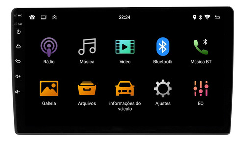 Multimidia Universal Android 13 Carplay 2gb 64gb 10p 2cam
