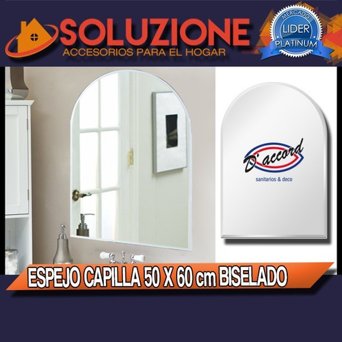 Espejo Capilla 50 X 60 Cm Bordes Biselados Vidrio Baño