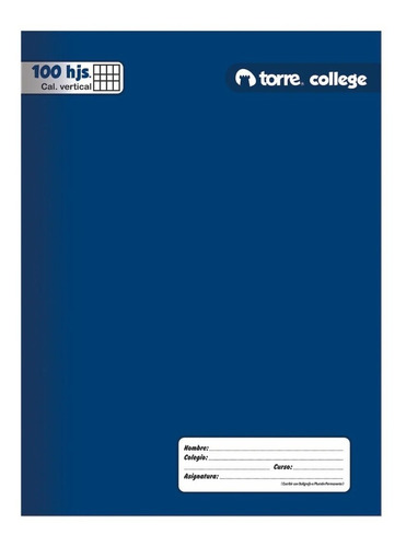 Cuaderno College Torre Caligrafia Vertical 100 Hojas