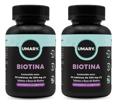 Umary Biotina 180 Tabletas De 300mg Duo (rinde Para 90 Días) Sabor Sin sabor