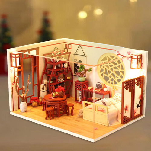 Kits De Bricolaje De Casa De Muñecas En Miniatura De Madera