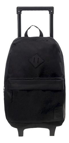 Mochila Lisa Con Carro Talbot 43,5cm 17 Pulgadas Escolar Color Negro