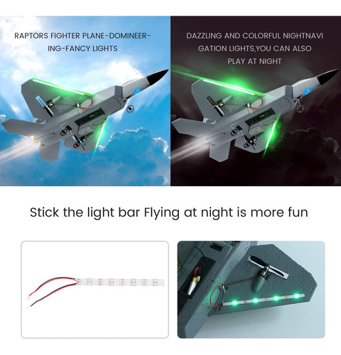 Avión Rc F22 Raptor 2.4 Ghz Control Remoto Juguete Fácil De Color