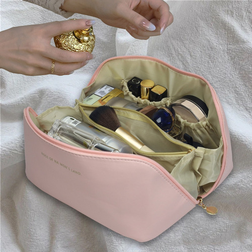-de Bolsa De Maquillaje De Viaje De Gran Capacidad Rosa