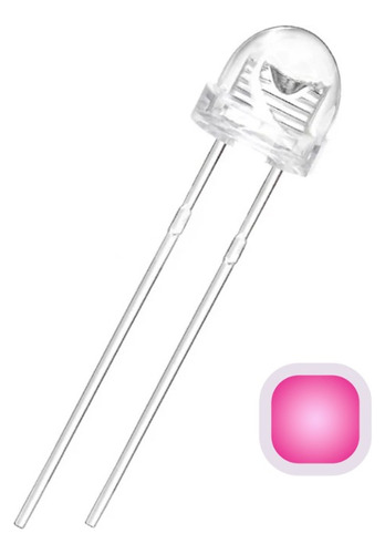 Pack X100 Led Rosa 5mm Alto Brillo Alta Luminosidad