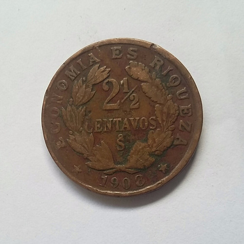 Moneda De 2 1/2 Centavos Año 1908