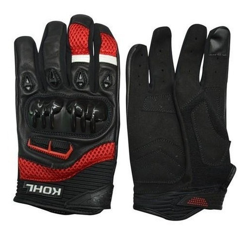 Guantes Para Moto Kohl 204 Rojo/ Negro Ventilados