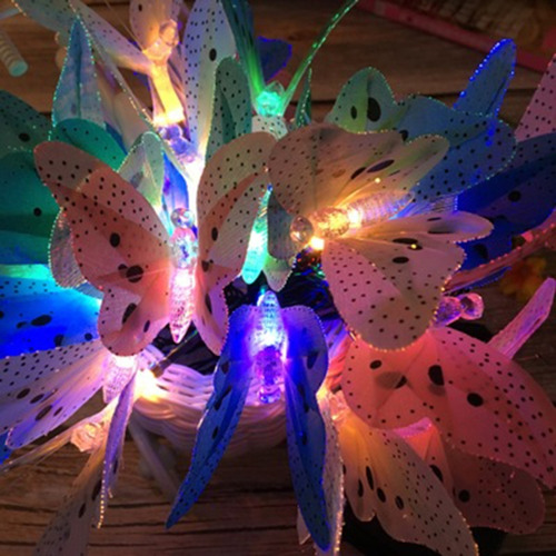 Cadena De Luces De Fibra Óptica Con Forma De Mariposa Alimen