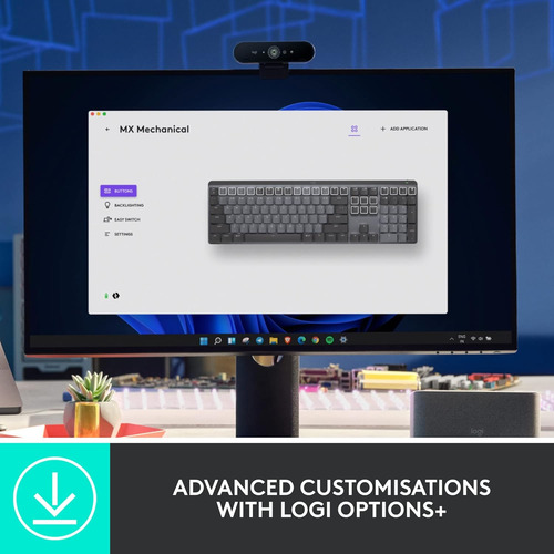 Rendimiento Iluminado Inalámbrico Mecánico Logitech Mx K...