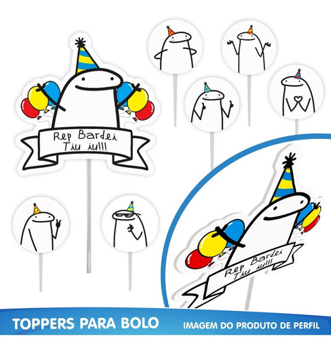 Imagem 6 de 10 de Kit Festa Fácil Flork Meme - Decoração De Aniversário