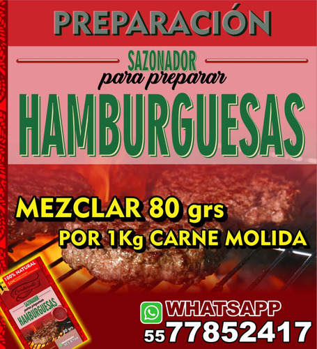 Sazonador Para Preparar Carne Para Hamburguesa