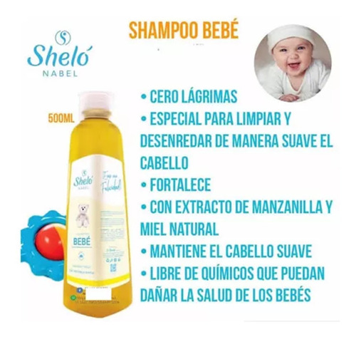 Shampoo Para Tu Bebe Shelo Nabel 500ml 2 Piezas