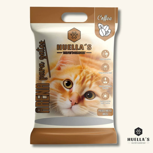 Arena Para Gatos Huellas 4kg (lavanda-cafe-manzana)