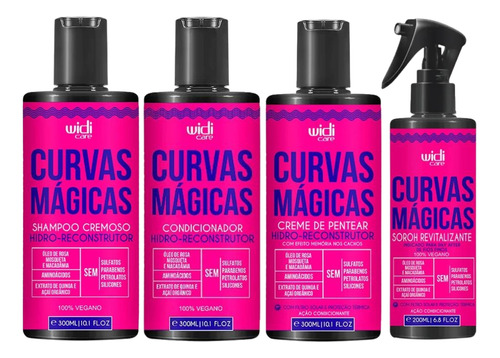 Kit Widi Care Curvas Magicas Shampoo + Cond + Creme + Soroh
