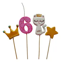 Comprar Adorno Torta Topper Nro Vela Porcelana Fr Gatita Princesa X4