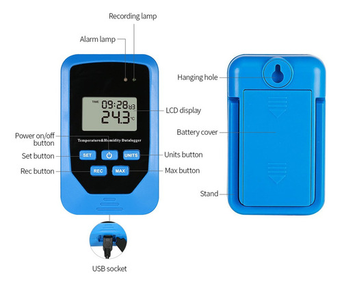 Registrador De Datos De Temperatura, Humedad Usb