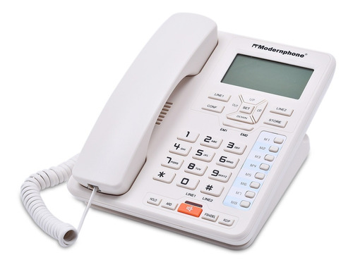 Telefono Fijo Modernphone 2 Lineas Con Identificador Tc-6400