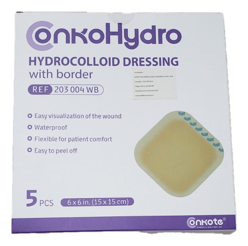 Aposito Hidrocoloide Con Borde 15 Cm X 15 Cm Caja X 5 Unidad