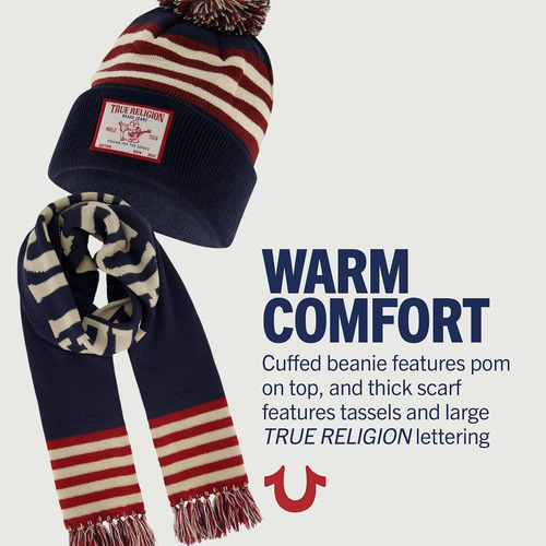 True Religion Conjunto De Gorro Y Bufanda Para Mujer, Gorro
