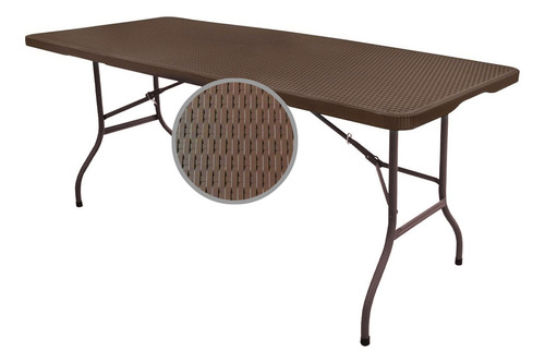 Mesa Plegable Plástico Tipo Portafolio 180cm Portátil Negra