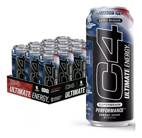 C4 Ultimate Energy Bebida Pack 16 Onz 12 Pack Fredom Ice