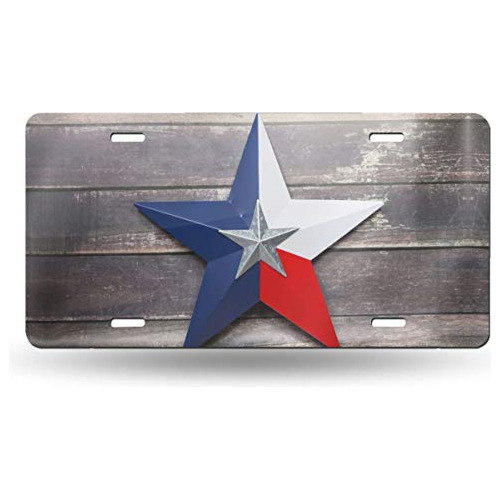 Placa De Matrícula De Aluminio, Bandera De Texas De Ma...