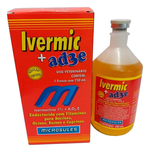 Ivermic + Ad3e 1% Ivermectina Microsules Oleoso Injetável 25