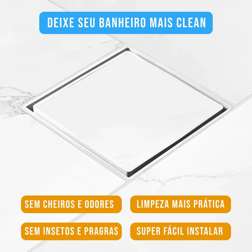 Kit 4 Ralo Invisível 10x10 Para Piso Porcelanato Seca Rápido