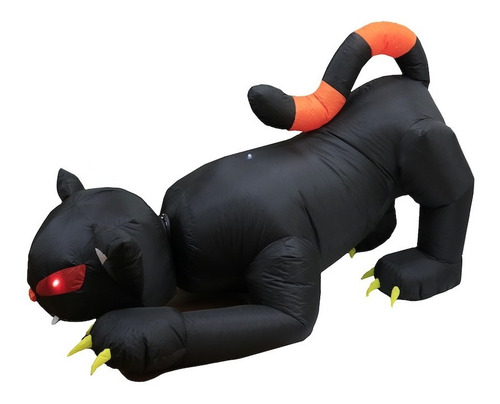 Imagen 1 de 10 de Inflable Decorativo Gato Negro Movil Halloween Con Luces