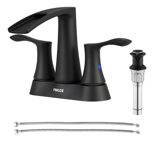 Parlos 2 Handles Waterfall Bathroom Faucet With Pop-up Drain