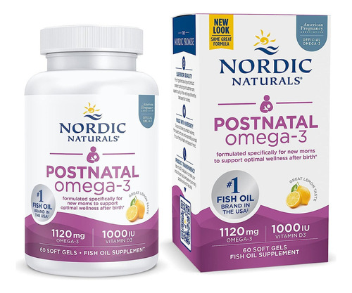 Nordic Naturals Postnatal Omega 3 Posparto 60 Softgels Sabor Sin Sabor