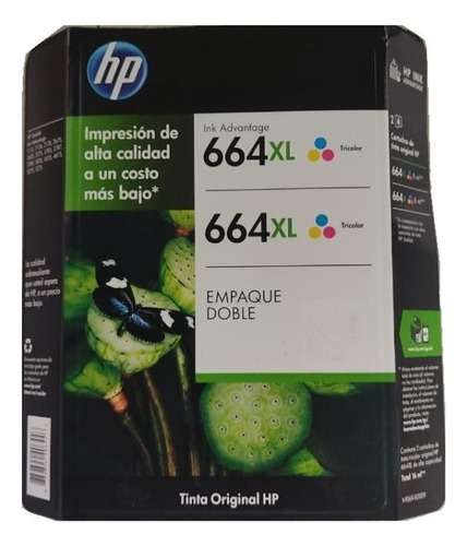 Cartucho De Tinta Hp 664xl Ink Advantage Color Tricolor 2 Unidades