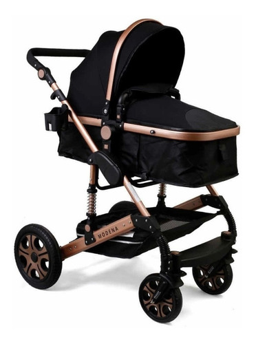 Imagen 2 de 4 de Cochecito de paseo Belluno Baby Modena negro con chasis color dorado