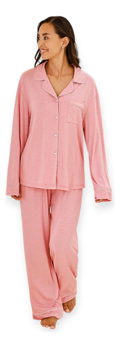 Pijama Mujer Botones Plush. Invierno