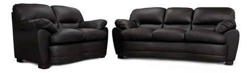 Sala De Piel - Palermo Sofa Y Love - Conforto Muebles Color Negro