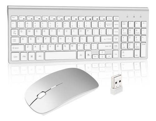 Teclado Y Mouse Inalámbricos, Portátiles Usb Tamaño Completo