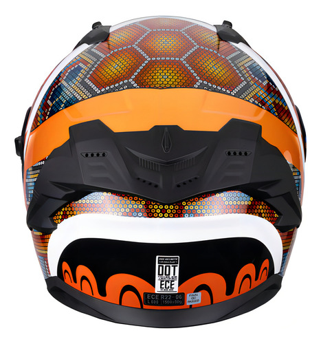 Capacete de motocicleta Hax Obsidian 2.0 Huichol Gold Dot + Ece 22.06 S